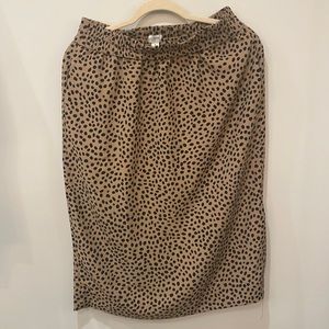 Cheetah/polka dot elastic waist midi skirt from JCrew